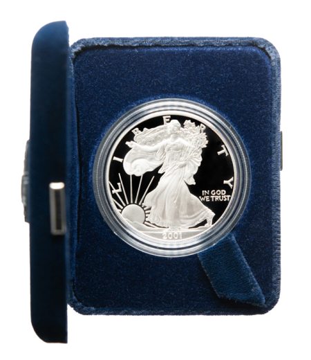 2001-W Proof Silver Eagle with Box & COA