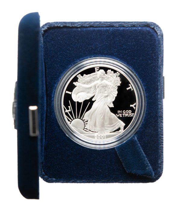 2001-W Proof Silver Eagle with Box & COA
