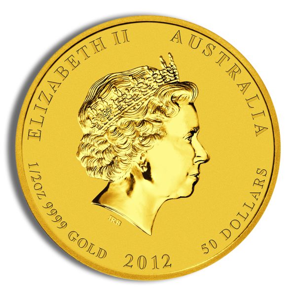 2012 1/2 oz Australia Gold Lunar Dragon BU - Series II