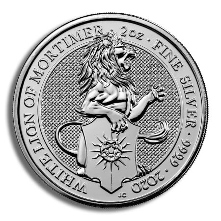 2020 2 oz Silver Great Britain Queen's Beasts - White Lion