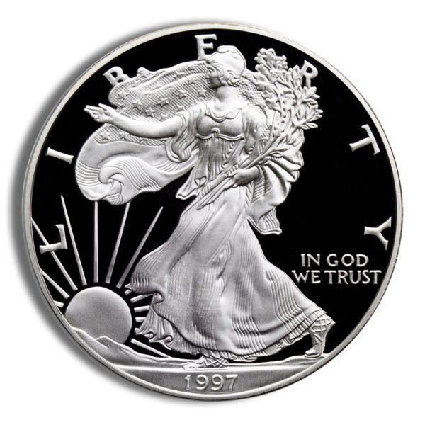 1997-P Proof Silver Eagle with Box & COA - Image 2