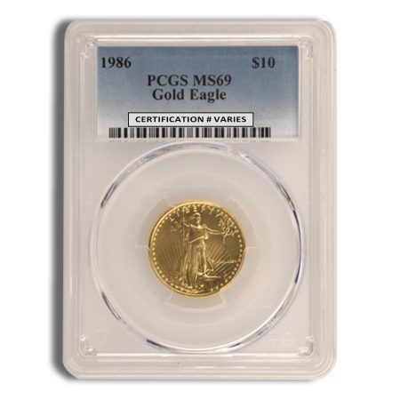 1986 1/4 oz Gold Eagle $10 PCGS MS69