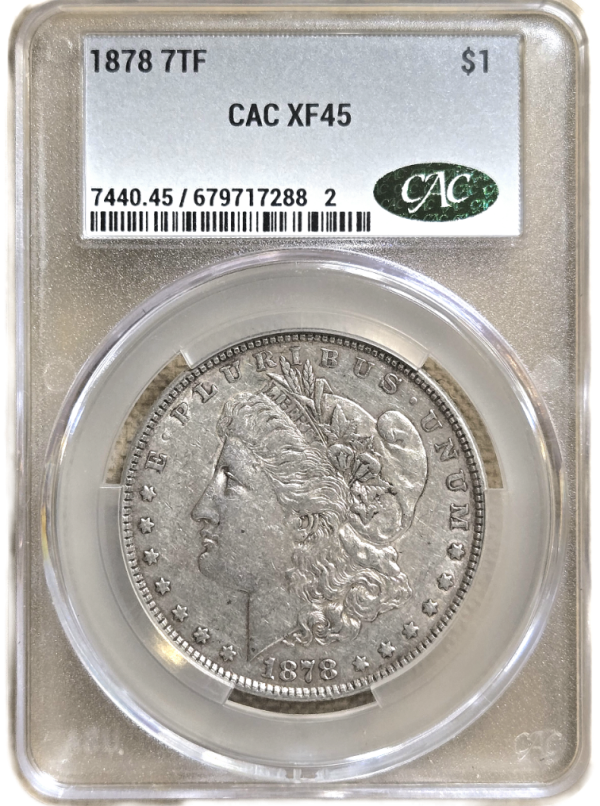 1878 7tf Morgan Silver Dollar CACG EF45