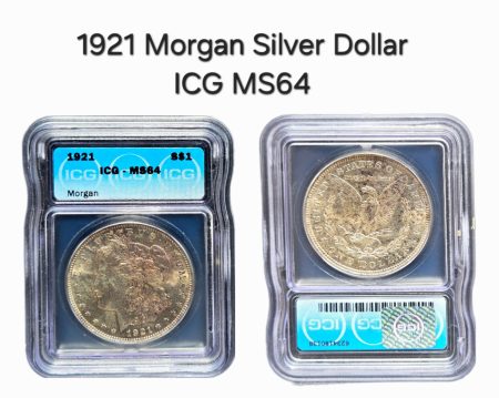 1921 Morgan Silver Dollar ICG MS64