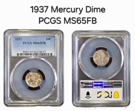1937 Mercury Dime PCGS MS65FB