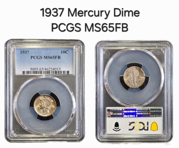 1937 Mercury Dime PCGS MS65FB
