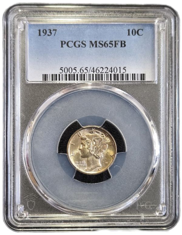 1937 Mercury Dime PCGS MS65FB
