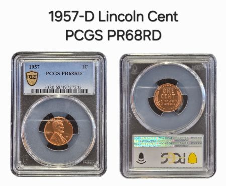 1957 Lincoln Cent PCGS PR68RD