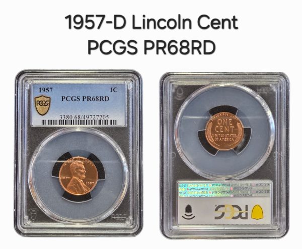 1957 Lincoln Cent PCGS PR68RD