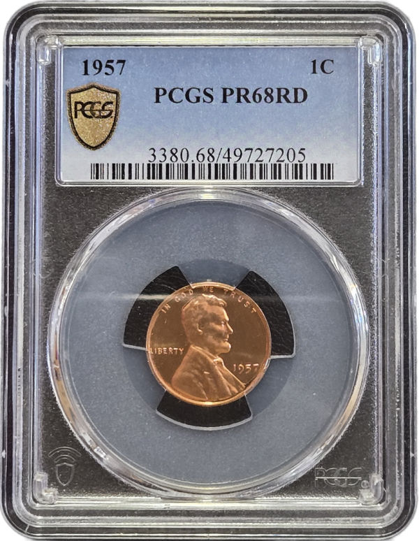 1957 Lincoln Cent PCGS PR68RD