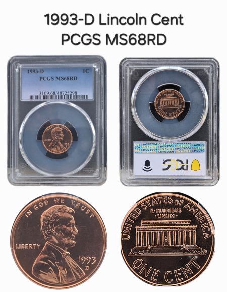 1993-D Lincoln Cent PCGS MS68RD