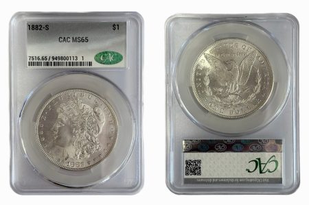 1882-S Morgan Silver Dollar CACG MS65