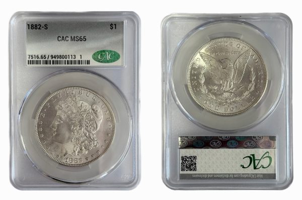 1882-S Morgan Silver Dollar CACG MS65