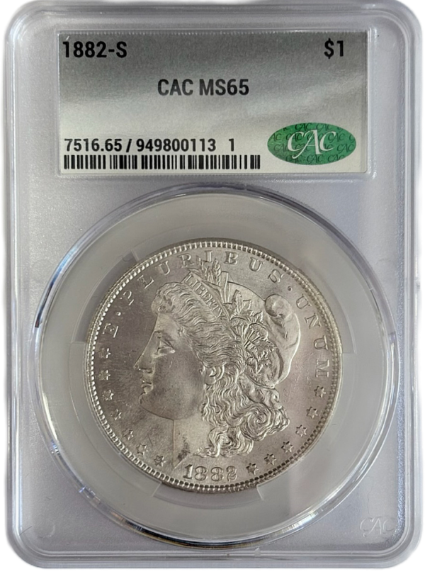 1882-S Morgan Silver Dollar CACG MS65