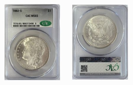 1882-S Morgan Silver Dollar CACG MS65