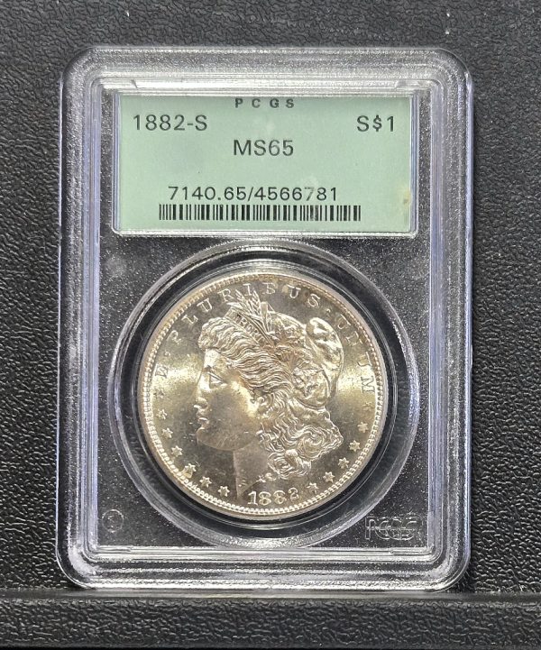 1882-S Morgan Silver Dollar OGH PCGS MS65