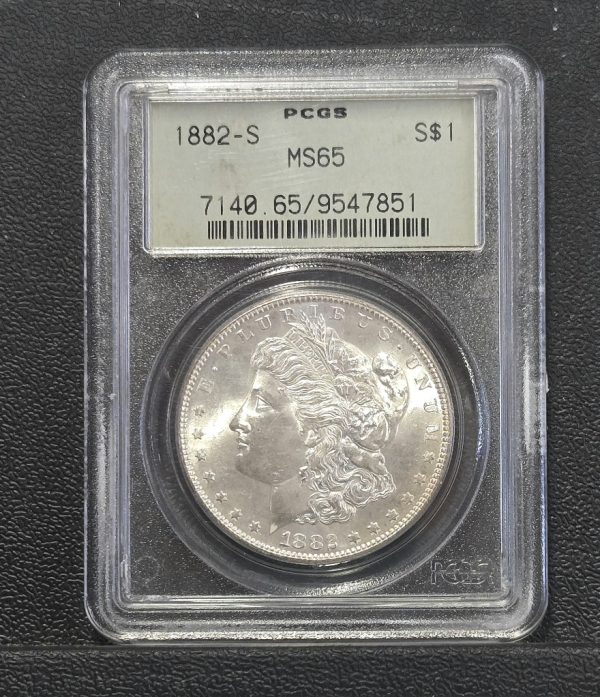 1882-S Morgan Silver Dollar OGH PCGS MS65