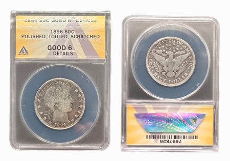 1896 Barber Half Dollar ANACS Good 6 Details