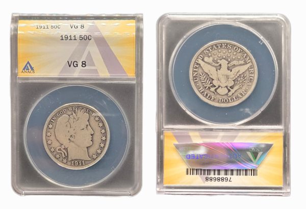 1911 Barber Half Dollar ANACS VG 8