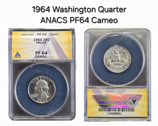 1964 Washington Quarter ANACS Proof-64 Cameo
