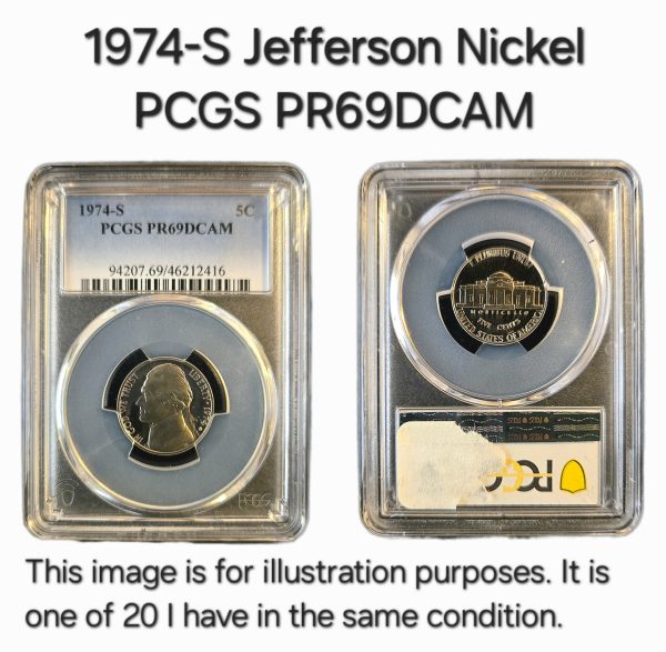 1974-S Jefferson Nickel PCGS PR69DCAM