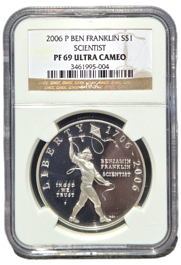 2006-P S$1 Ben Franklin Scientist PF 69 Ultra Cameo