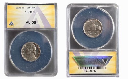1938 Jefferson Nickel ANACS AU58