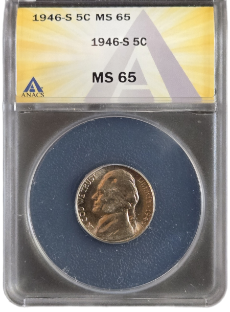 1946-S Jefferson Nickel ANACS MS65