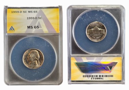 1959-D Jefferson Nickel ANACS MS65